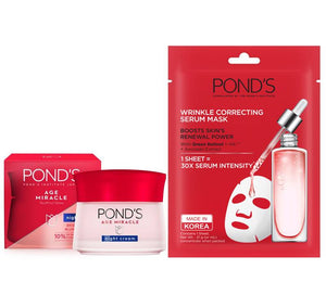 Pond's Wrinkle Correcting Serum Mask & Age Miracle Cream Bundle