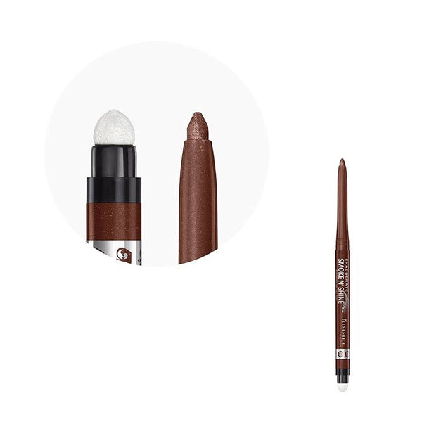 Rimmel London Exaggerate Smoke N' Shine Automatic Eyeliner – 004 Blue Steel, Gel-Textur Für Intensiven Glanz & Smokey-Effect