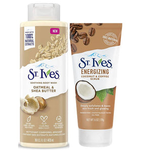 St. Ives Soothing Body Wash Oatmeal & Shea Butter 473ml & Coconut & Coffee Scrub