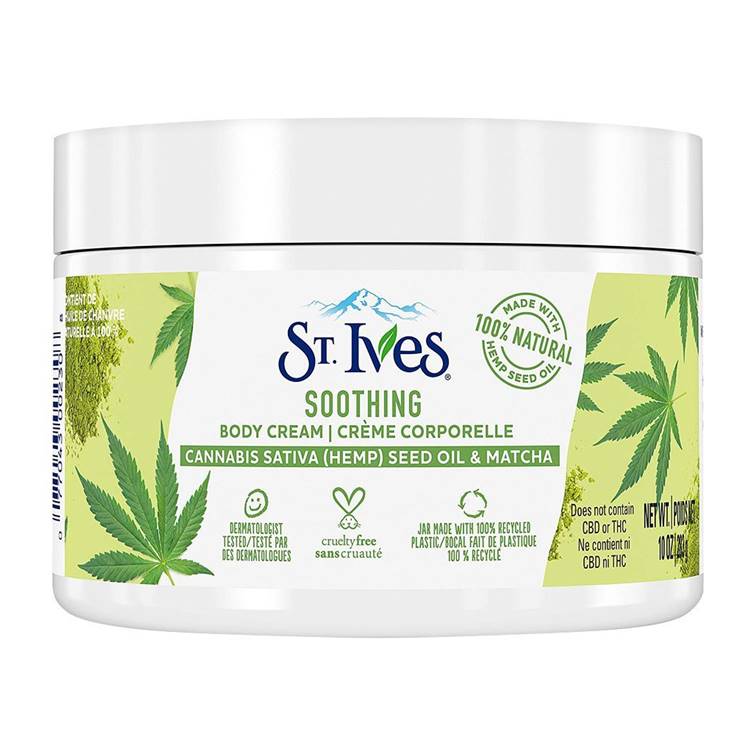 St. Ives Soothing Cannabis Sativa (Hemp) Seed Oil & Matcha Body Moisturizer Cream